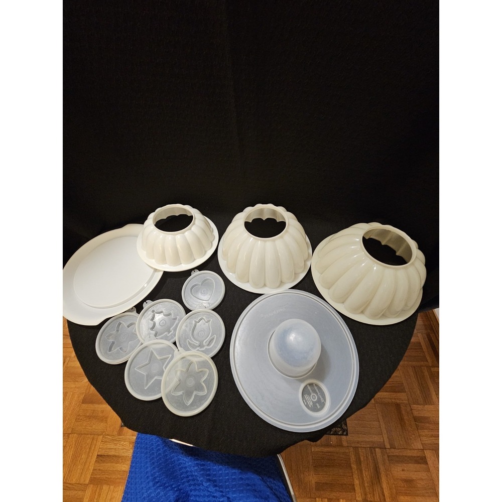 Tupperware Vintage  Jello Mold Jel N Serve 6 Designs Lid 11 piece set